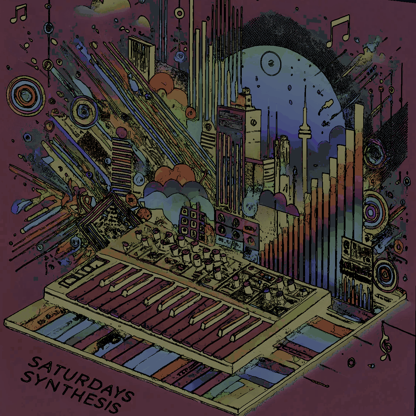 saturday synthesis album art cover