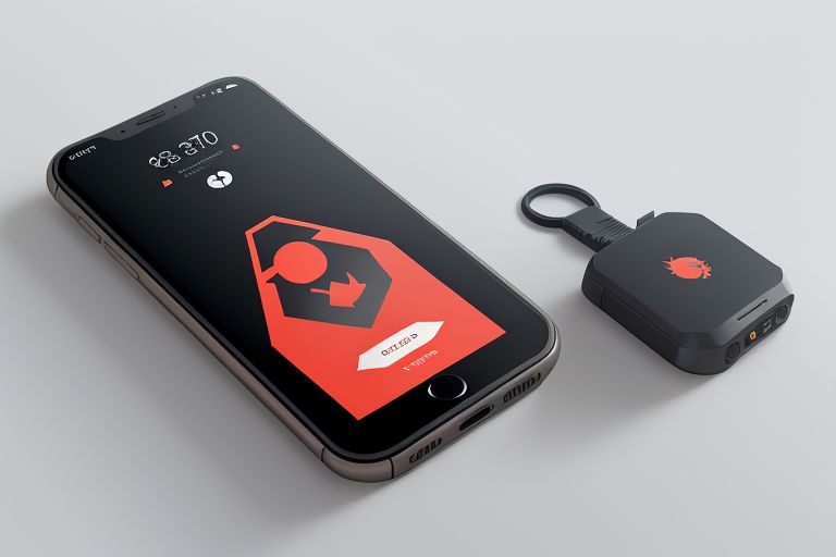 cell phone, key fob mockup
