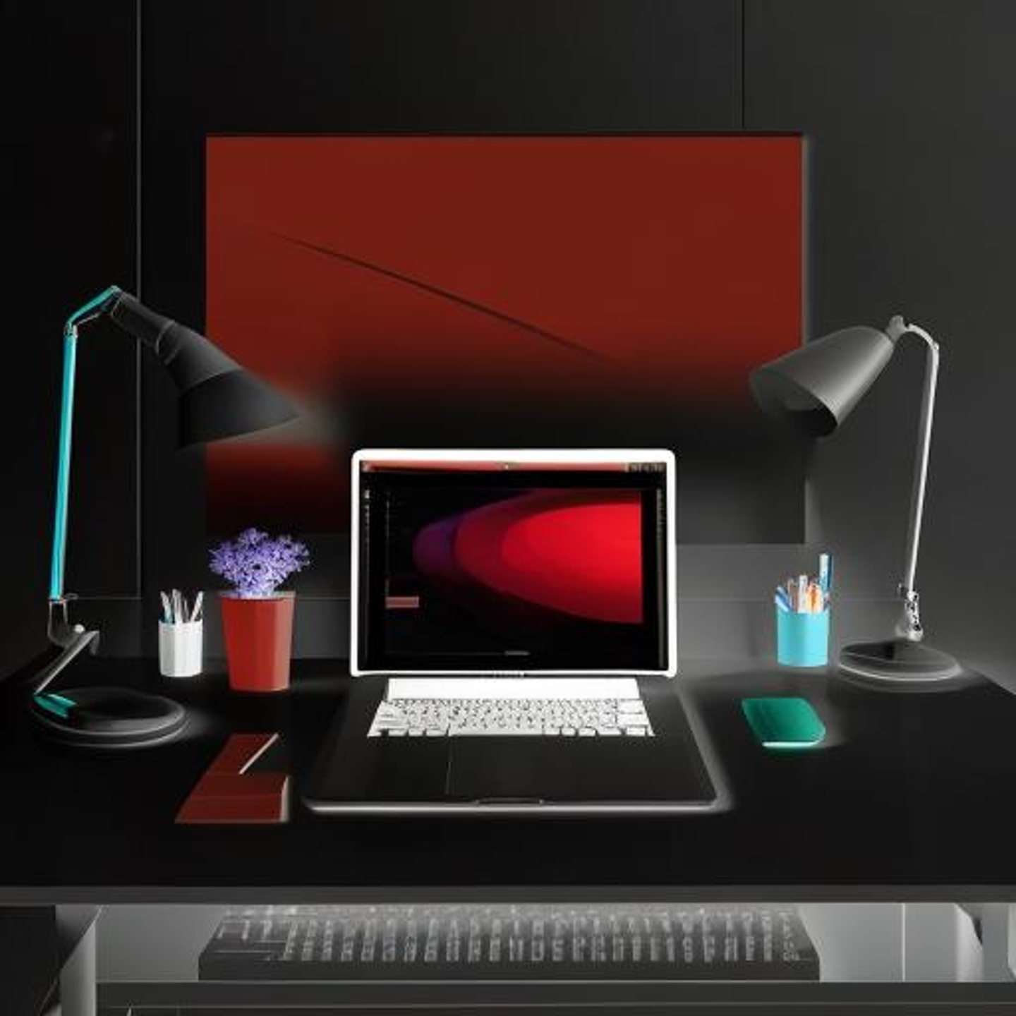 red screen, keyboard pc
