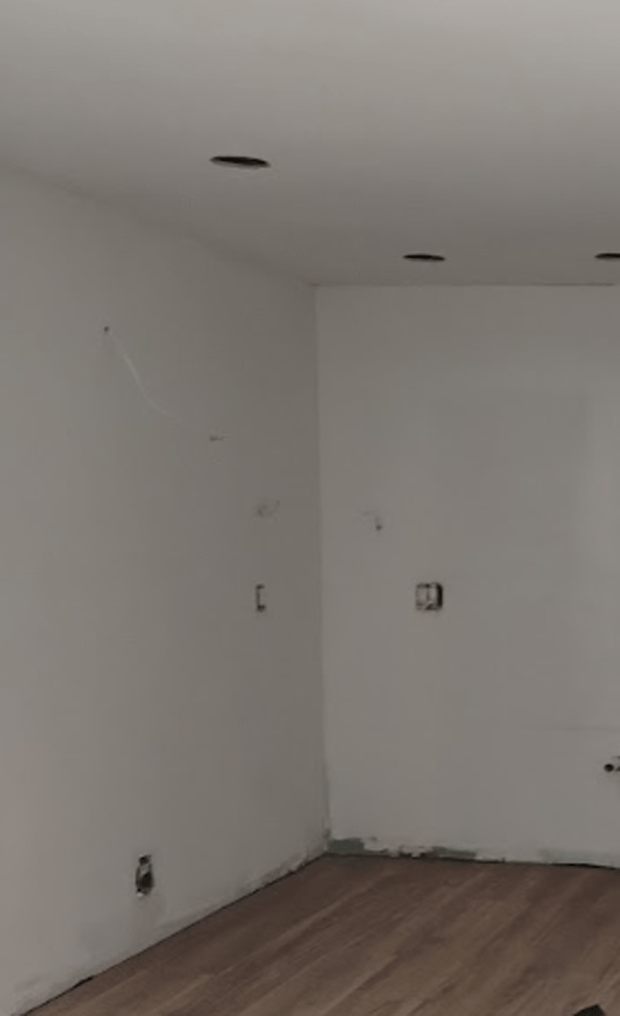 kitchen open style skim coated drywall 